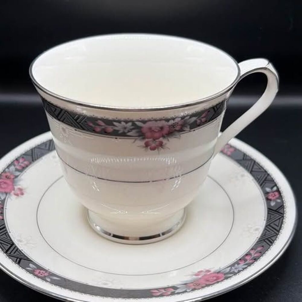 Noritake Ivory China Etienne Teacup and Saucer